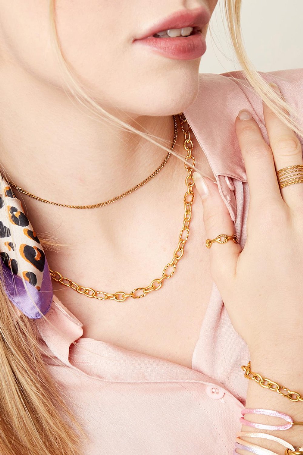 Armband Criss-cross Goldfarbe Edelstahl h5Bild2